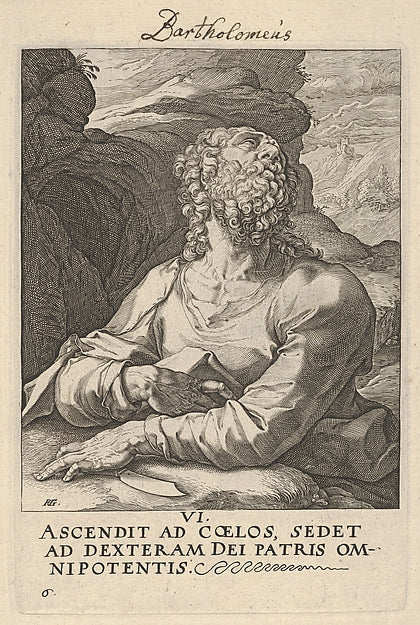 St. Bartholomew  from Christ   the Apostles and St. Paul with ,  Poster Print Wall Art