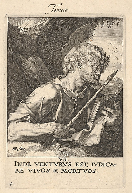 St. Thomas  from Christ   the Apostles and St. Paul with the C,  Poster Print Wall Art