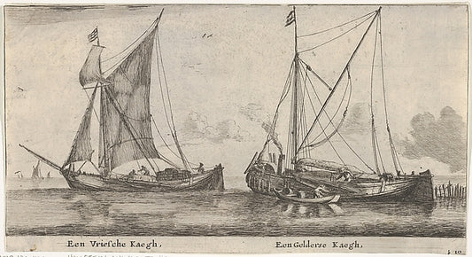 A Friesland Ketch and a Gelderse Keth  from "Various Ships and,16x12"(A3)Poster
