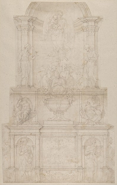 Design for the Tomb of Pope Julius II della Rovere 1505–6-Mich,16x12"(A3) Poster