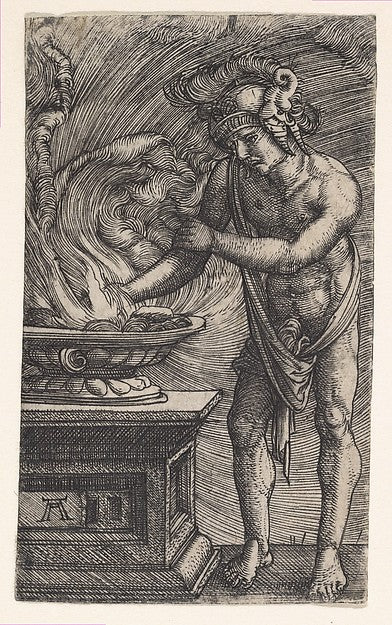 Mucius Scaevola Burning His Hand-Albrecht Altdorfer,16x12"(A3)Poster