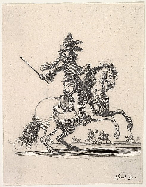 Stefano della Bella :A commander on horseback giving orders -16x12"(A3) Poster