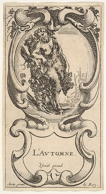Stefano della Bella :Autumn a satyr with his right arm on to-16x12"(A3) Poster