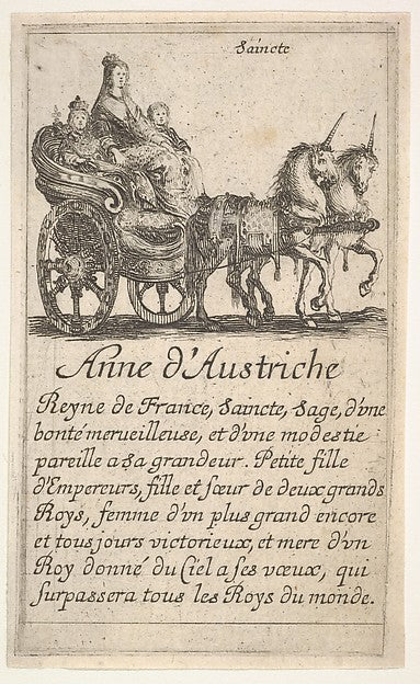 Stefano della Bella :Anne d'Austrische from 'The game of que-16x12"(A3) Poster