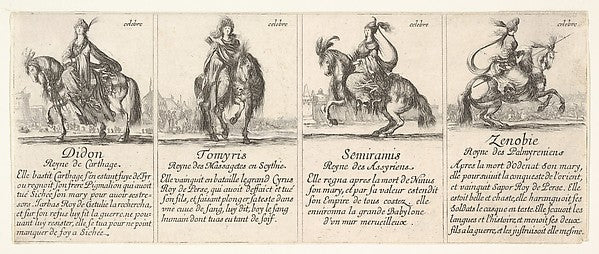 Stefano della Bella :Didon Tomyris Semiramis and Zenobie fro-16x12"(A3) Poster