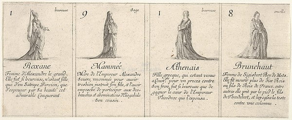 Stefano della Bella :Roxane Mammée Athenais and Brunehaut fr-16x12"(A3) Poster