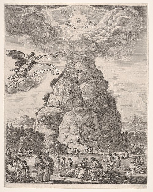 Stefano della Bella :Rock of the Philosphers or Mount Parnas-16x12"(A3) Poster