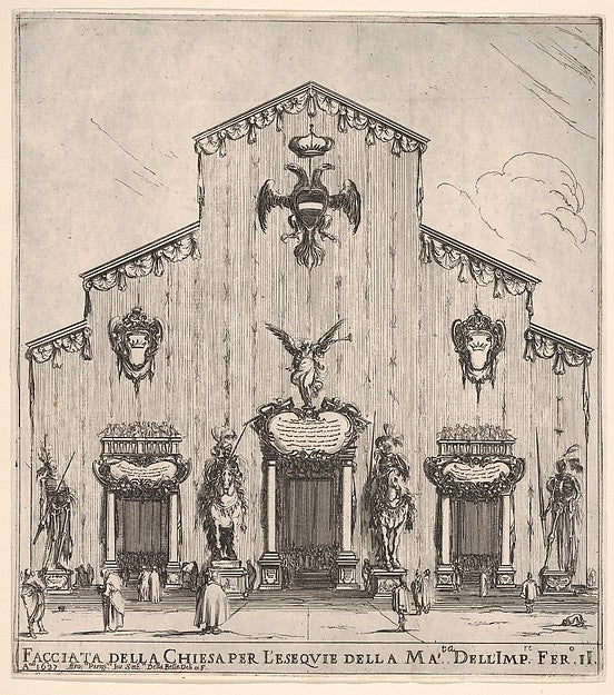 Stefano della Bella :Façade of the church of San Lorenzo in -16x12"(A3) Poster