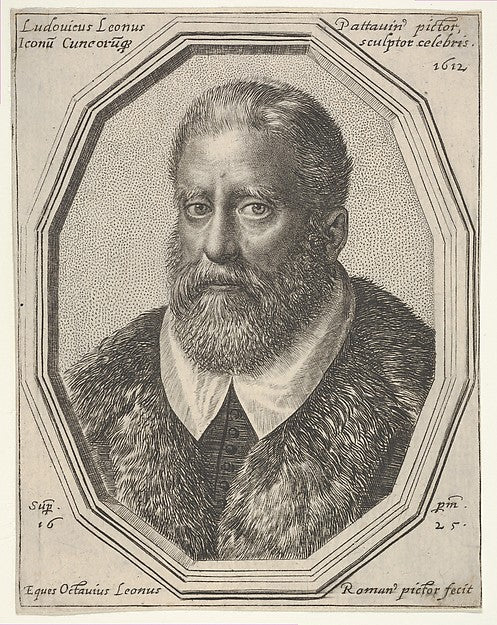 Ludovico Leoni  a bust-length portrait in a twelve-sided frame,  Poster Print