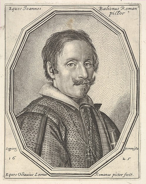Giovanni Baglione  a bust-length portrait in a twelve-sided fr,  Poster Print