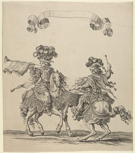 Plate 30 from "Course des Tetes et Bagues" c1662-François Chau,  Poster Print Wall Art