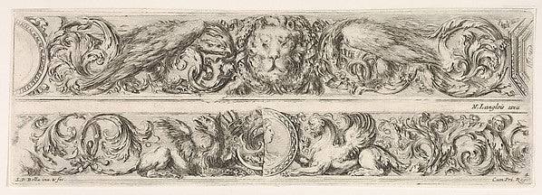 Two Designs for Friezes with Acanthus Scrolls  Each with a Var,  Poster Print
