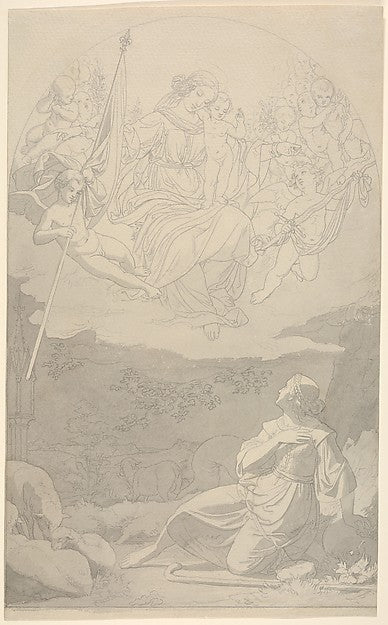 Eduard Jakob von Steinle:The Vision of Joan of Arc late 19th-16x12"(A3) Poster