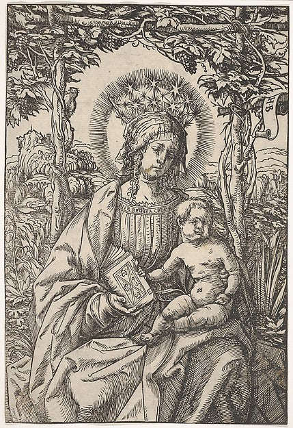 Hans Burgkmair:The Virgin with a Book in an Arbor -16x12"(A3) Poster