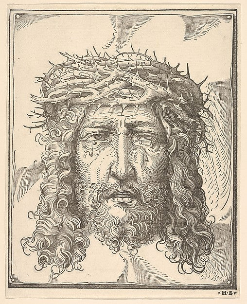 Hans Burgkmair:The Head of Christ Crowned with Thorns -16x12"(A3) Poster