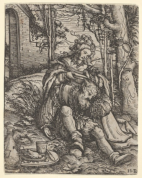 Hans Burgkmair , Block cut by Jost de Negker:Samson and Deli-16x12"(A3) Poster