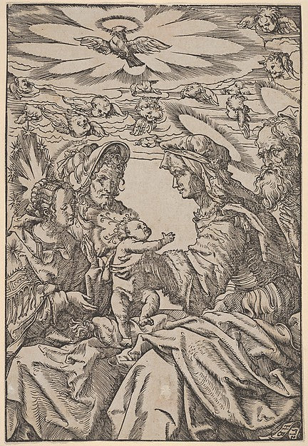 Hans Burgkmair:The Holy Family with Saint Anne and Saint Joa-16x12"(A3) Poster