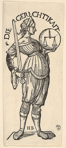 Hans Burgkmair:Justice  from The Seven Virtues -16x12"(A3) Poster