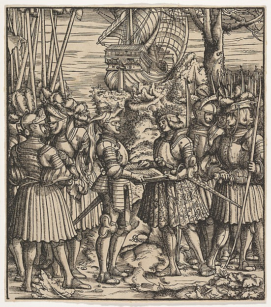 Hans Burgkmair:The New Treaty between King Philip and Henry -16x12"(A3) Poster