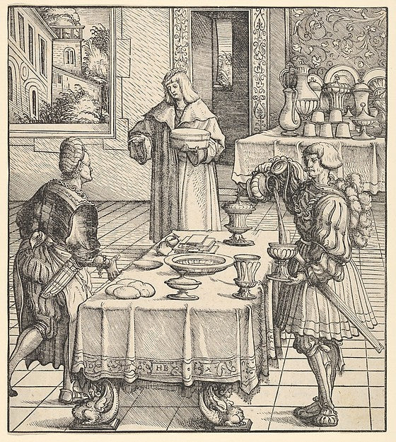 Hans Burgkmair:The White King Learning to Conduct a Kitchen -16x12"(A3) Poster