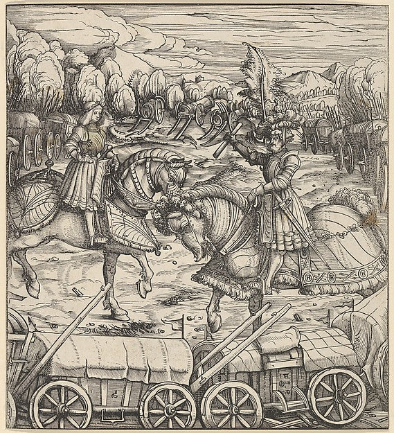 Hans Burgkmair:The White King Learning to Enclose a Camp wit-16x12"(A3) Poster