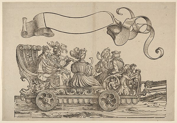 Hans Burgkmair:Cart with Horn Musicians The Triumphal Proces-16x12"(A3) Poster