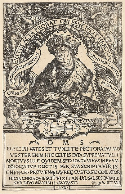 Hans Burgkmair:Epitaph of Conrad Celtis 1507-16x12"(A3) Poster
