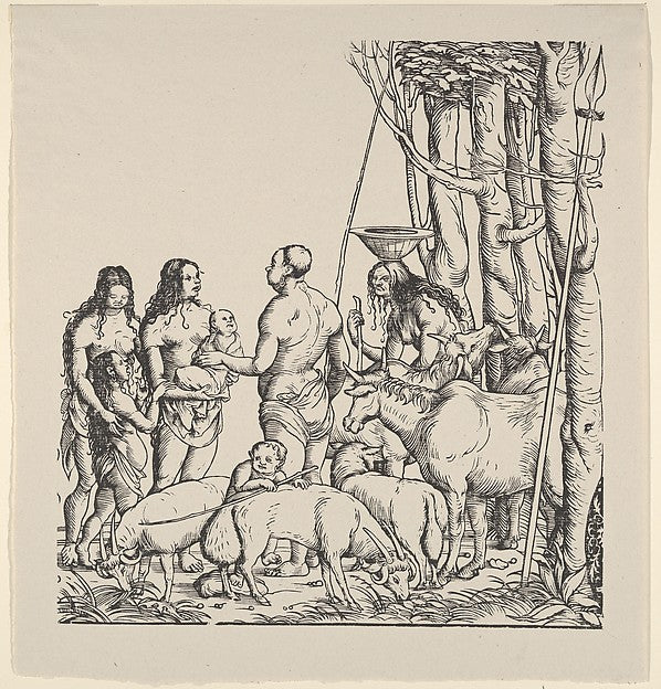 Hans Burgkmair:Right Side of Hottentots with Herd from Set o-16x12"(A3) Poster