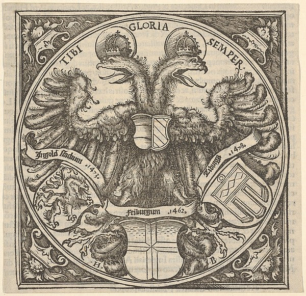 Hans Burgkmair:Imperial Double Eagle with the Coat of Arms o-16x12"(A3) Poster