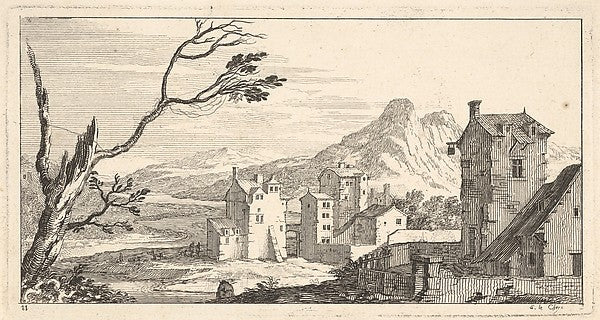 View of a City  plate XI from Livre de paysages dédié à Monsie,  Poster Print Wall Art