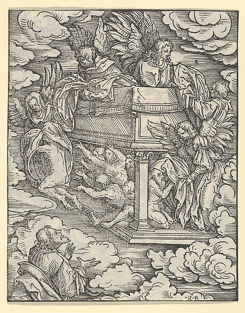Hans Burgkmair:Recto of Sheet with The Clothing of the Elect-16x12"(A3) Poster
