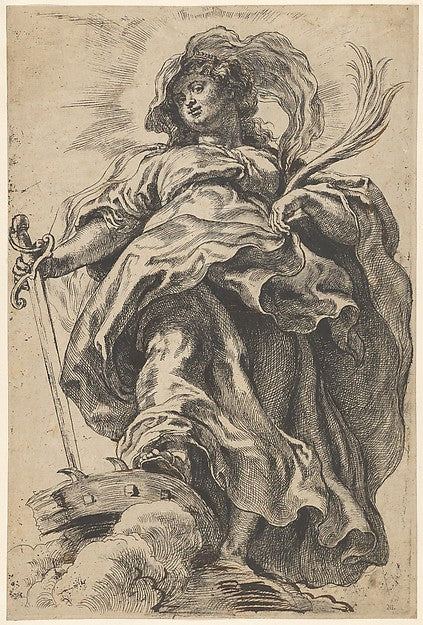 Saint Catherine of Alexandria c1620-Peter Paul Rubens,16x12"(A3) Poster