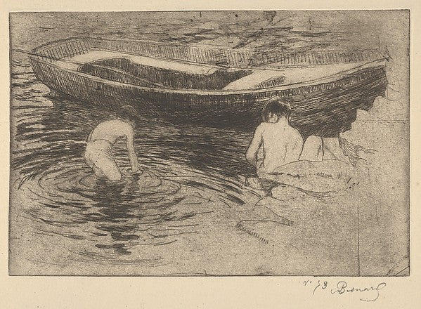 Paul-Albert Besnard - Bathing at Talloires  1894, Poster Print Wall Art