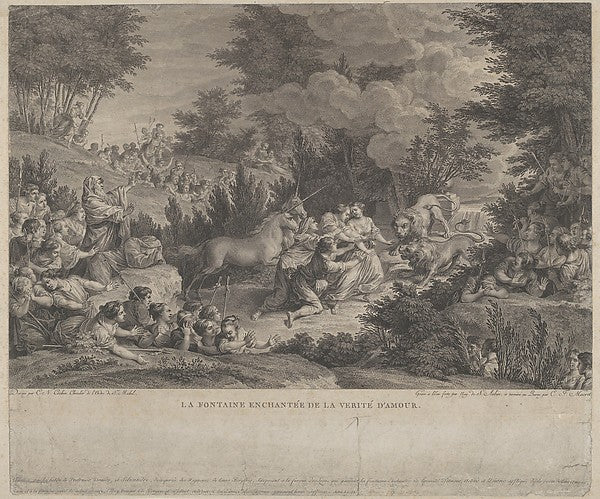 The Enchanted Fountain of Love's Truth  n.d.-Augustin de Saint,  Poster Print Wall Art