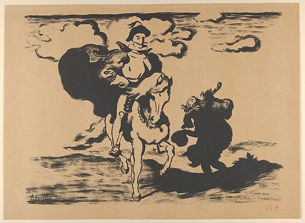 Louis Anquetin - The Horseman and the Beggar also called Don Q, Poster Print Wall Art