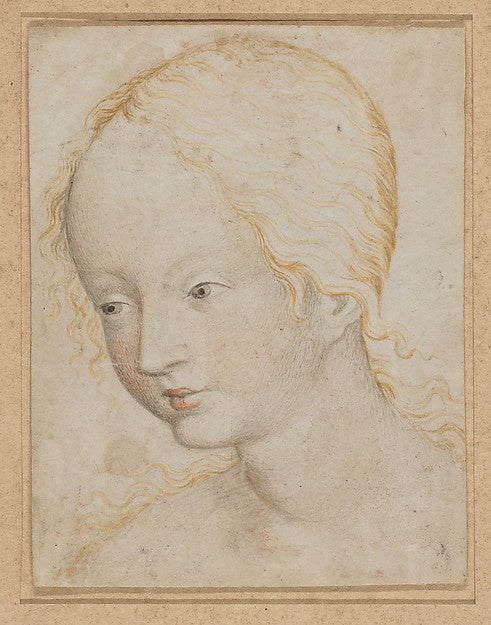 Head of a Woman c1405–10-Anonymous, Bohemian, 15th cent,  Poster Print