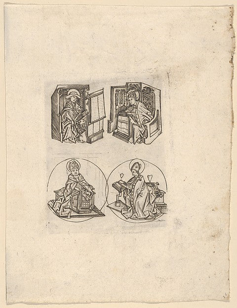 Israhel van Meckenem , After Master ES - The Four Fathers of t, Poster Print Wall Art
