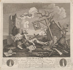 William Hogarth:Tailpiece or The Bathos March 3, 1764, vintage artwork, 16x12"(A3) Poster Print