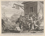 William Hogarth:The Invasion Plate 1: France March 8, 1756, vintage artwork, 16x12"(A3) Poster Print