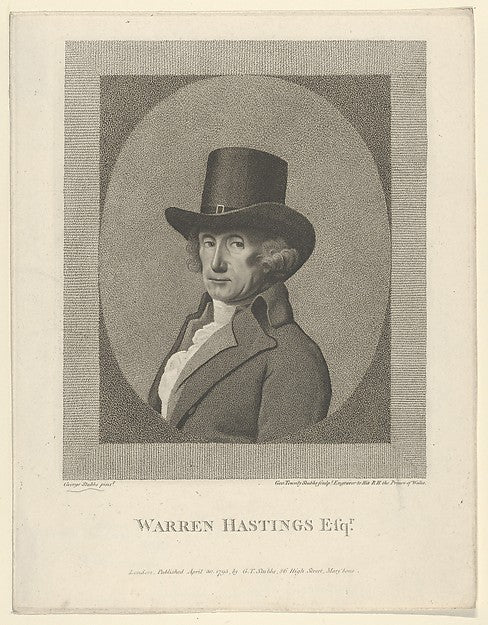 Portrait of Warren Hastings  Esq. April 30,1795-George Townle,  Poster Print Wall Art