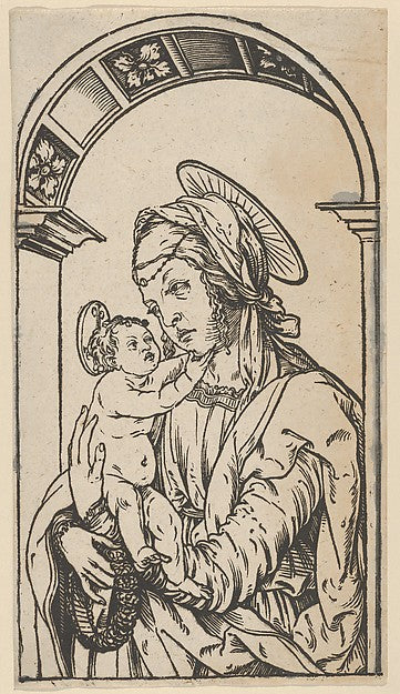 Hans Burgkmair:Virgin and Child Under an Arch -16x12"(A3) Poster