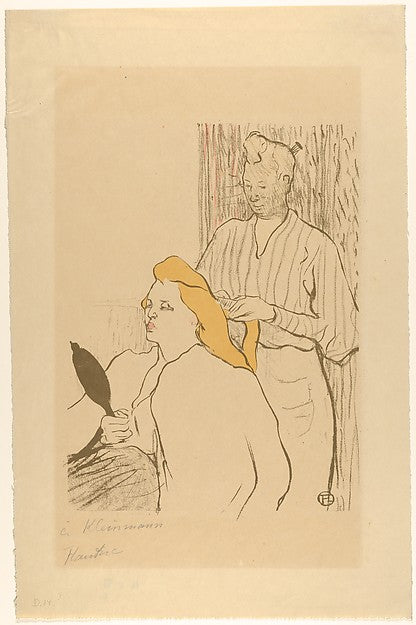 The Coiffure  1893-Henri de Toulouse-Lautrec,16x12