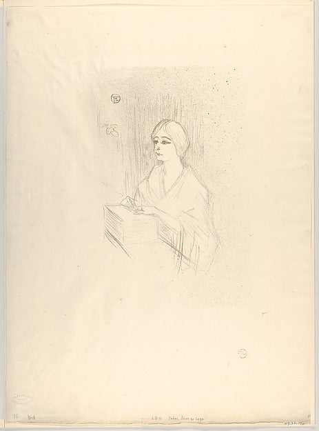 Léonie Yahne in her dressing room  in L'Age Difficile 1895-Hen,16x12"(A3) Poster