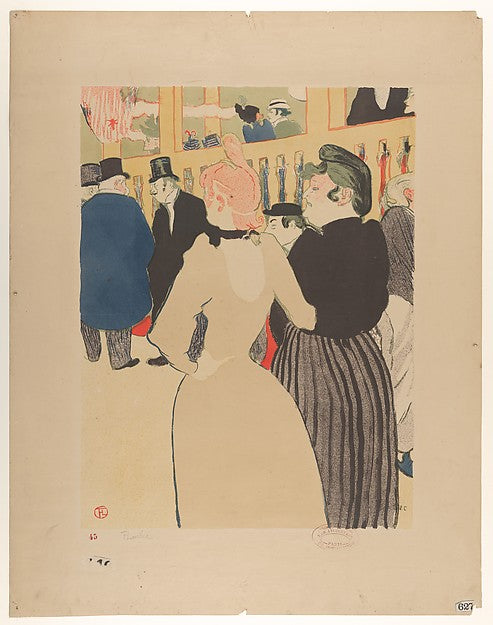 At the Moulin Rouge:  La Goulue and Her Sister 1892-Henri de T,16x12"(A3) Poster