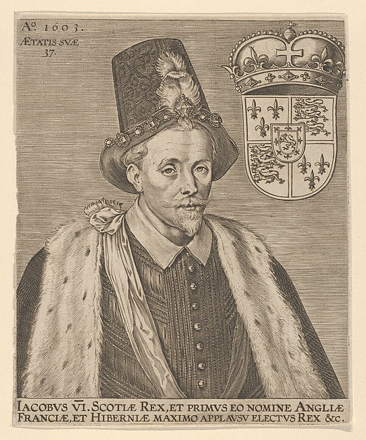 Pieter de Jode I - James VI King of Scotland 1603, Poster Print Wall Art