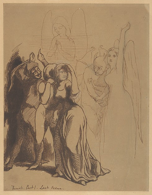 Dante Gabriel Rossetti:Faust: Part 1. Last Scene 1846–48-16x12"(A3) Poster