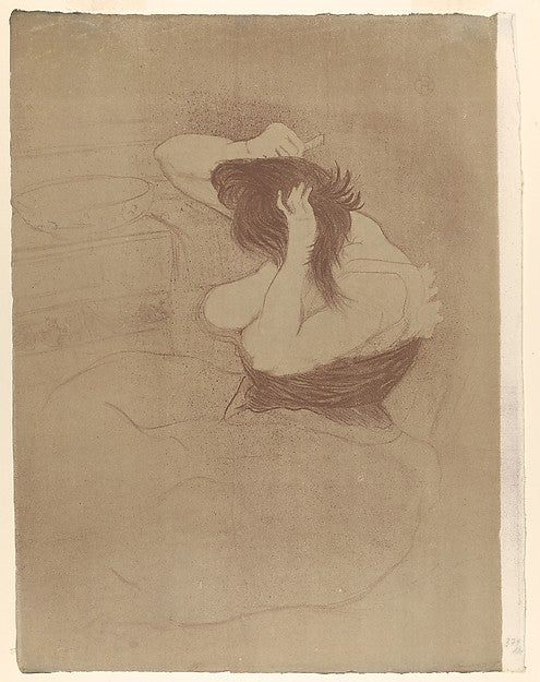 Combing Hair 1896-Henri de Toulouse-Lautrec,16x12"(A3) Poster