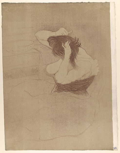 Combing Hair  from the series Elles 1896-Henri de Toulouse-Lau,16x12"(A3) Poster