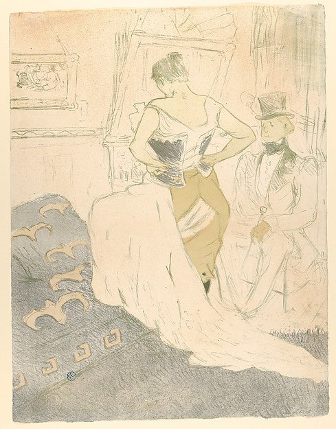 Fastening a Corset 1896-Henri de Toulouse-Lautrec,16x12"(A3) Poster