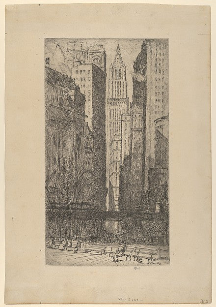 Battery Park 1916-Childe Hassam,  Poster Print Wall Art
